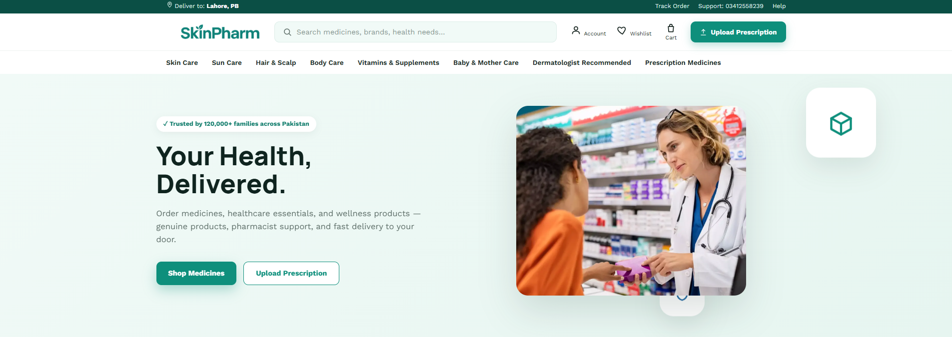 SkinPharm — licensed online pharmacy and skincare store in Lahore, Pakistan